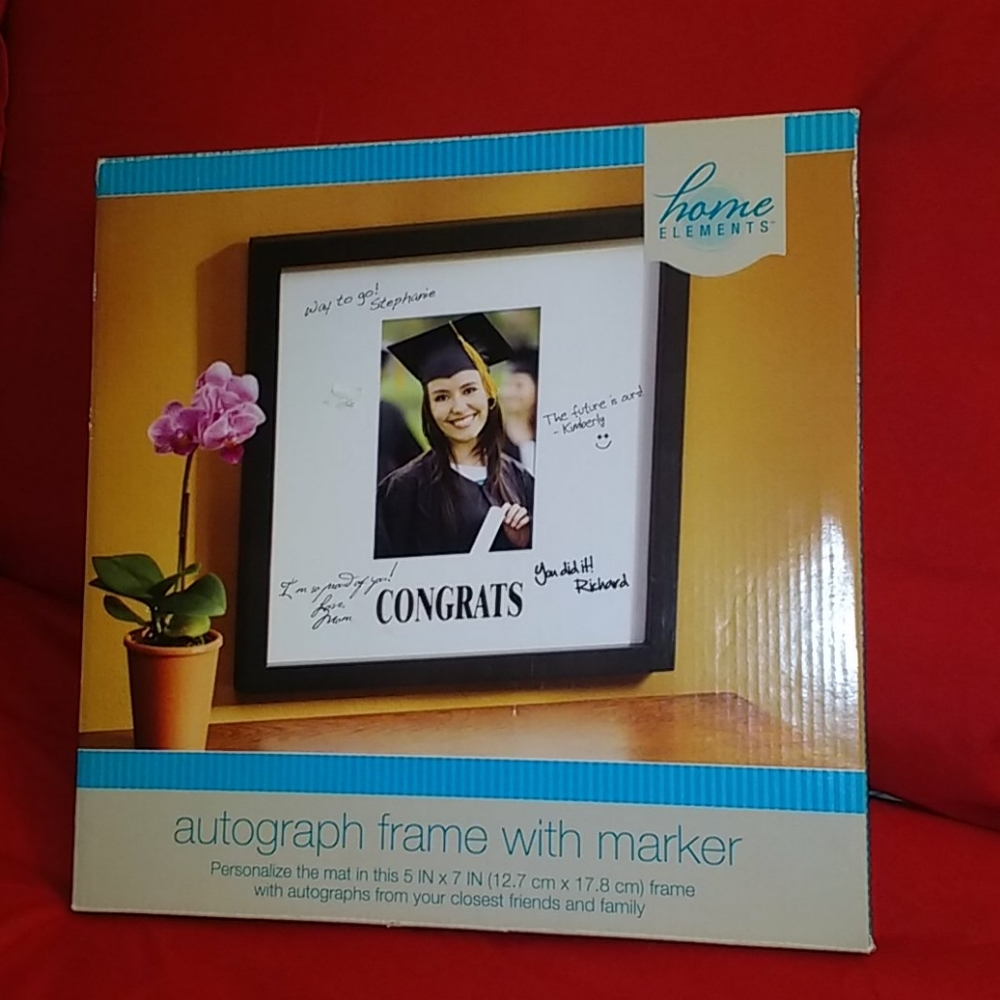 NIB home elements autograph frame w marker